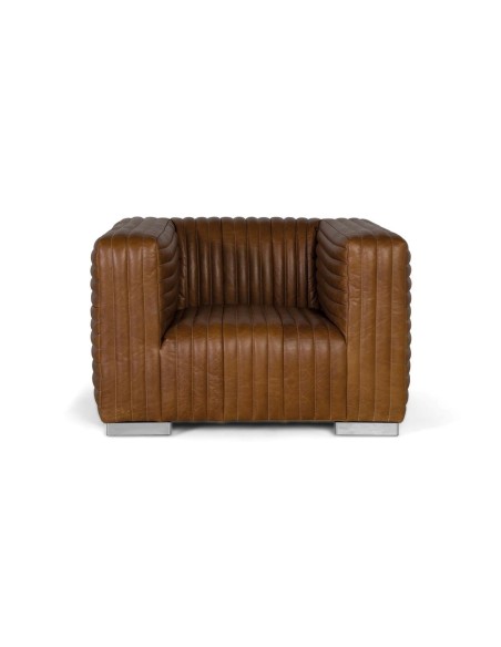 Sillón de Piel Marrón Giner y Colomer – Diseño Moderno y Elegante