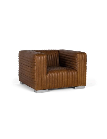 Sillón de Piel Marrón Giner y Colomer – Diseño Moderno y Elegante