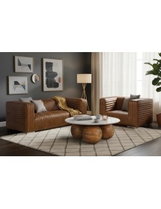 Sillón de Piel Marrón Giner y Colomer – Diseño Moderno y... 2