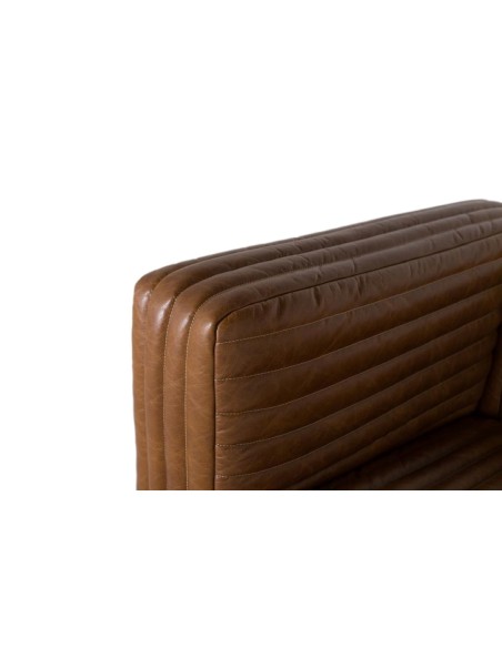 Sofá 3 Plazas de Piel Marrón Giner y Colomer – Diseño Moderno y Elegante