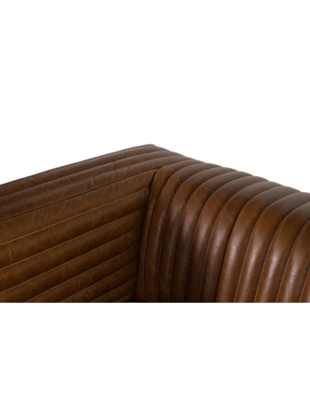 Sofá 3 Plazas de Piel Marrón Giner y Colomer – Diseño Moderno y Elegante