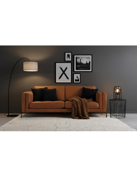 Sofá 3 Plazas de Piel Marrón Giner y Colomer – Elegancia y Diseño Contemporáneo