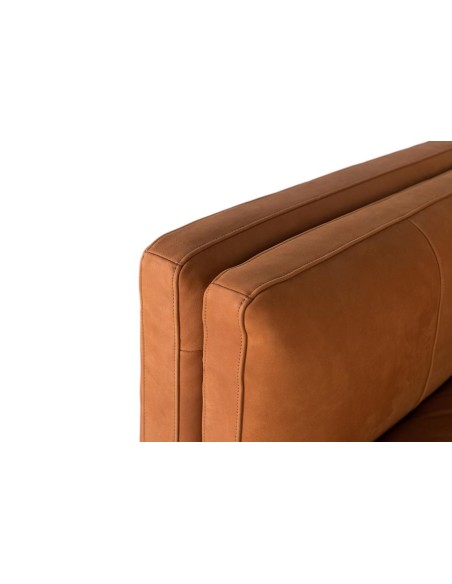 Sofá 3 Plazas de Piel Marrón Giner y Colomer – Elegancia y Diseño Contemporáneo