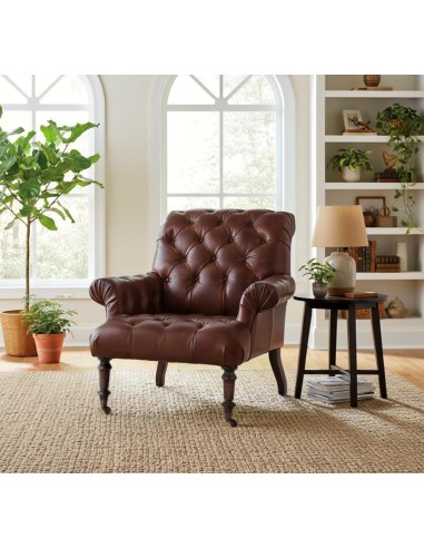 Sillón de Piel Marrón Oscuro Giner y Colomer –...