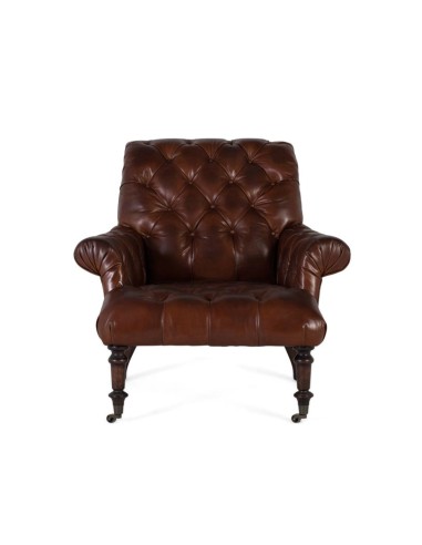 Sillón de Piel Marrón Oscuro Giner y Colomer –...