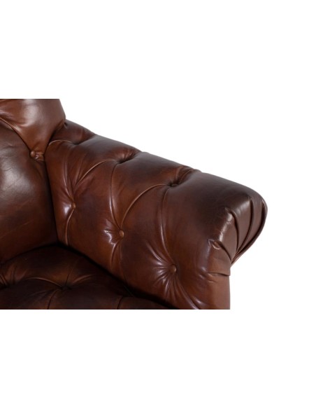 Sillón de Piel Marrón Oscuro Giner y Colomer – Estilo Clásico y Elegancia Atemporal