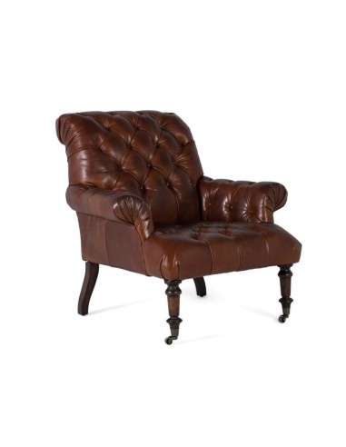 Sillón de Piel Marrón Oscuro Giner y Colomer –...
