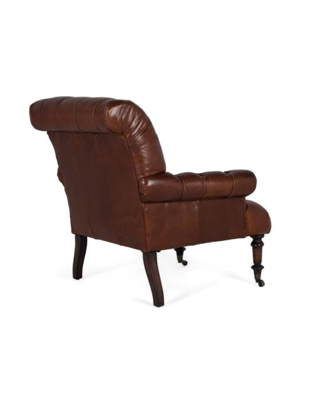 Sillón de Piel Marrón Oscuro Giner y Colomer – Estilo Clásico y Elegancia Atemporal