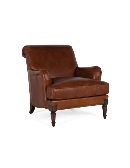 Sillón en Piel Marrón Giner y Colomer – Estilo Clásico y Confort Atemporal