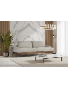 Sofá 3 Plazas de Tela Lino Gris Giner y Colomer – Diseño...