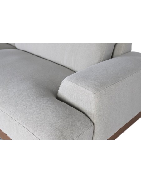 Sofá 3 Plazas de Tela Lino Gris Giner y Colomer – Diseño Contemporáneo y Confort Premium