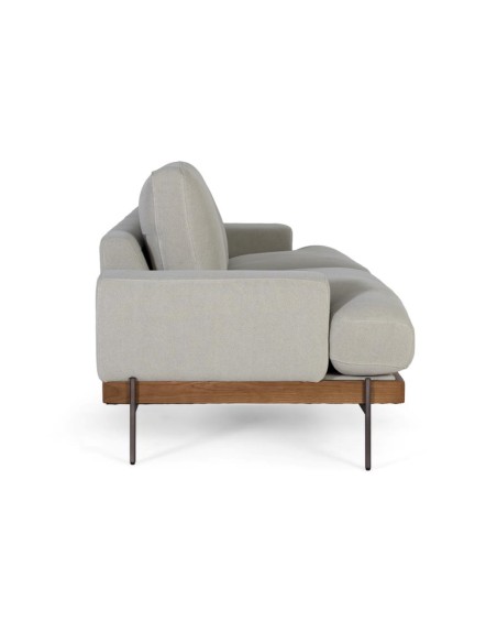 Sofá 3 Plazas de Tela Lino Gris Giner y Colomer – Diseño Contemporáneo y Confort Premium