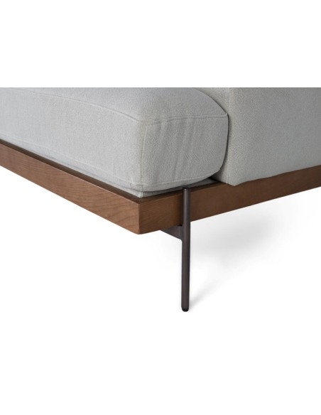 Sofá 3 Plazas de Tela Lino Gris Giner y Colomer – Diseño Contemporáneo y Confort Premium