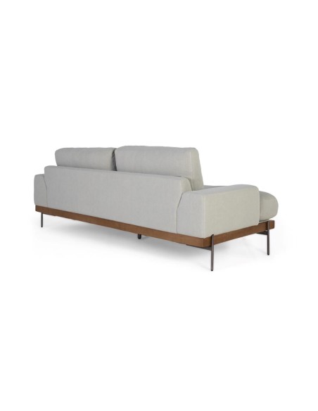 Sofá 3 Plazas de Tela Lino Gris Giner y Colomer – Diseño Contemporáneo y Confort Premium