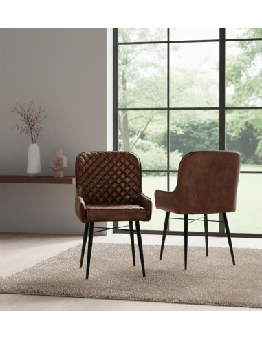 Silla de Piel Marrón Envejecido Giner y Colomer...