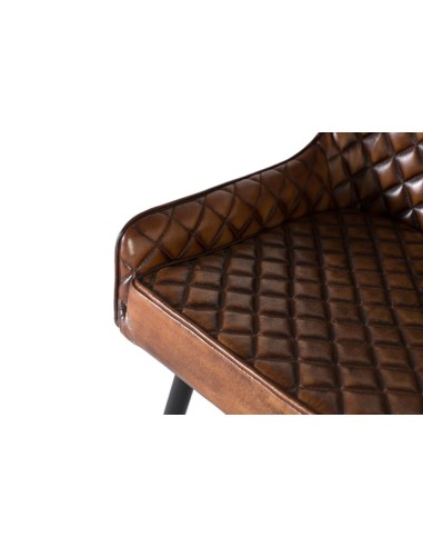 Silla de Piel Marrón Envejecido Giner y Colomer...