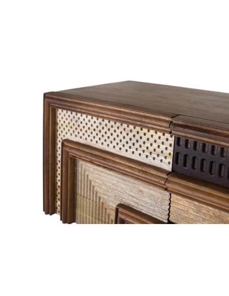 Mueble TV de Madera de Mango Giner y Colomer – Diseño Geométrico y Natural