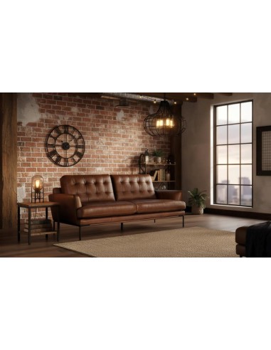 Sofá 3 Plazas de Piel Marrón Giner y Colomer –...