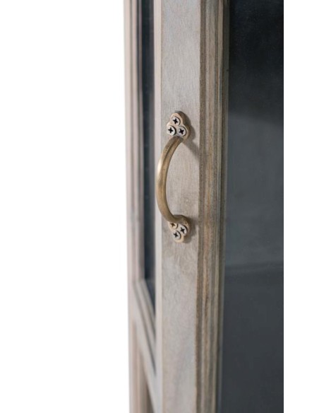 Vitrina Rinconera de Madera de Mango Giner y Colomer – Diseño Triangular y Estilo Natural