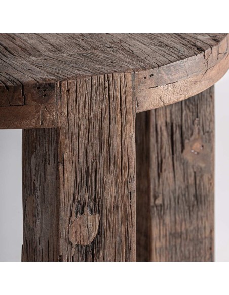 Mesa Auxiliar de Madera Recuperada Marrón Vical Home – Diseño Natural y Sostenible