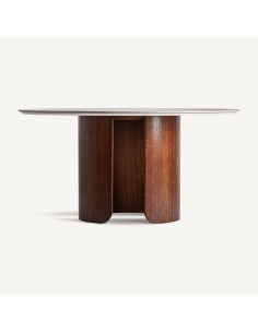 Mesa de Comedor Lherm Vical Home – Porcelánico Blanco y...