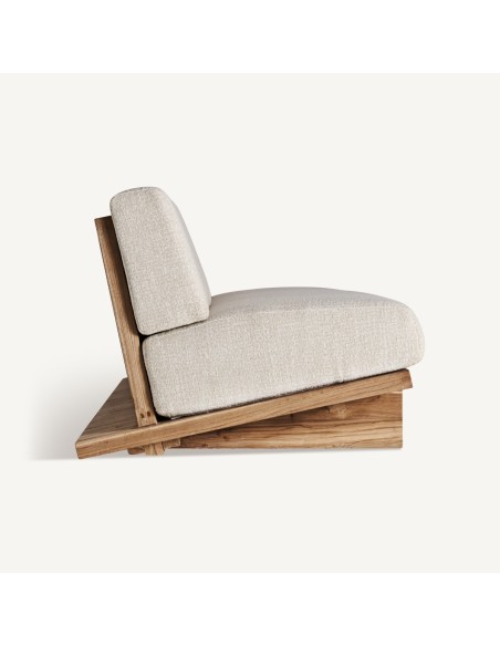 Sofá Pure Vical Home – Madera de Teka Reciclada y Tapizado en Polipropileno Reciclado en Color Crema