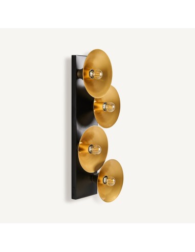 Aplique de Pared en Hierro Dorado y Negro –...