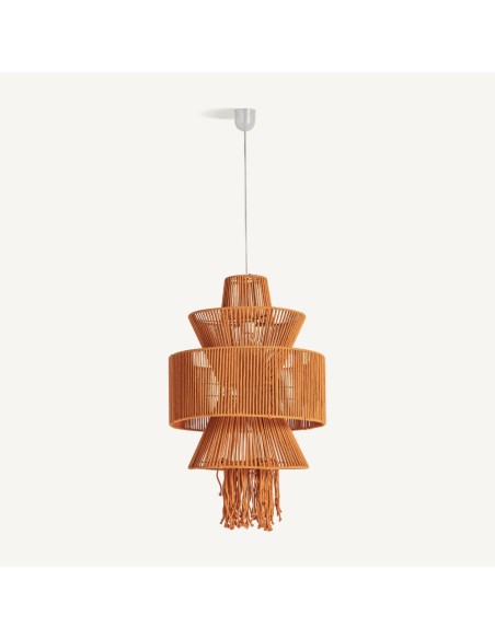 Lámpara de Colgar Coral en Algodón Naranja – Estilo Boho | Vical Home