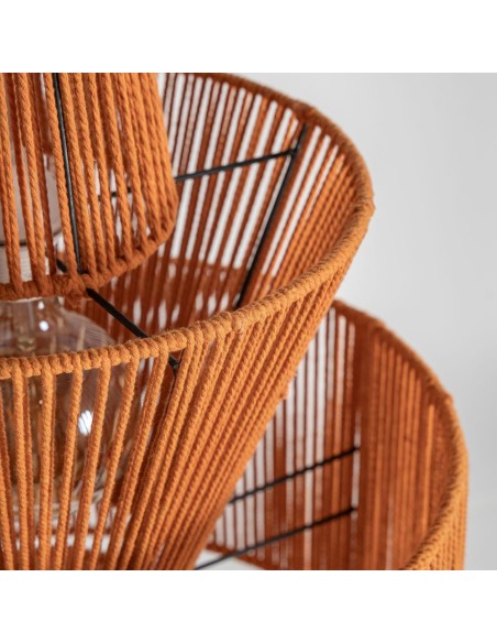 Lámpara de Colgar Coral en Algodón Naranja – Estilo Boho | Vical Home