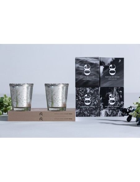 Vela Decorativa de Vical Home en Vidrio Plata Viejo – Estilo Clásico