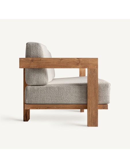 Sofá Testa de Vical Home en Teca Reciclada y Polipropileno Blanco – Diseño Natural y Sostenible