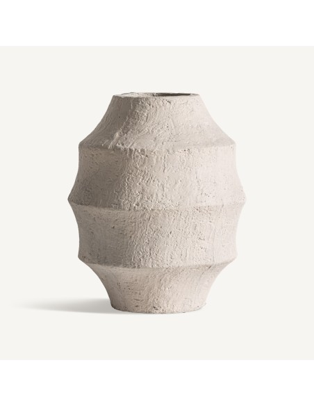 Jarrón Decorativo de Vical Home en Cemento y Fibra de Vidrio Color Crema – Diseño Natural y Elegante