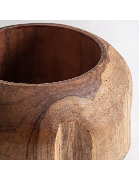 Jarrón de VICAL Home – Madera de teka marrón | Diseño natural y artesanal