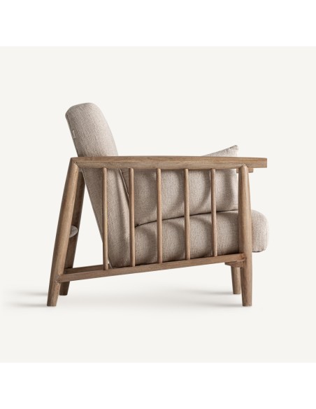 Sillón Vical Home en Madera de Abedul y Algodón – Estilo Natural y Confortable