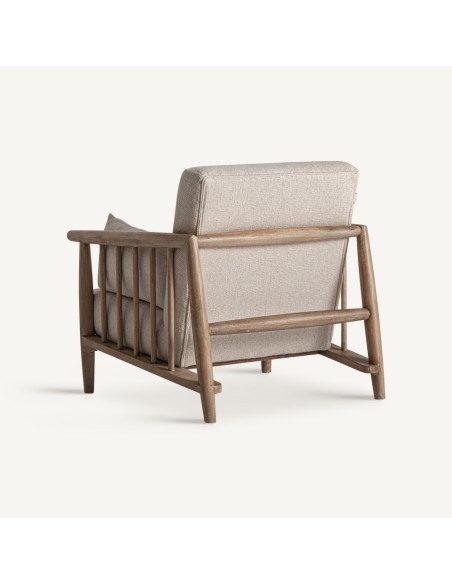 Sillón Vical Home en Madera de Abedul y Algodón – Estilo Natural y Confortable