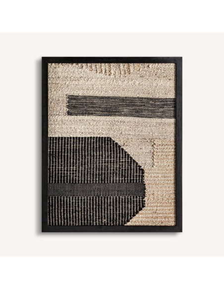 Cuadro Decorativo de Madera de Mango y Yute – Vical Home