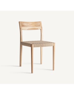 Silla Caen de Madera de Teka y Trenzado Natural | Estilo...