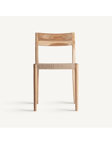 Silla Caen de Madera de Teka y Trenzado Natural...
