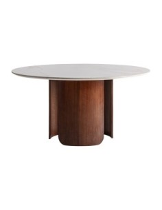 Mesa de Comedor Lherm Vical Home – Porcelánico Blanco y... 2