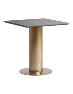 Mesa bar Tasque en acero dorado y porcelánico negro Vical... 2