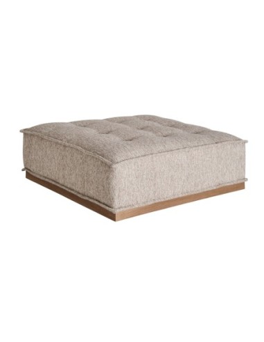 Puff beige redondo Vical Home en poliéster y...