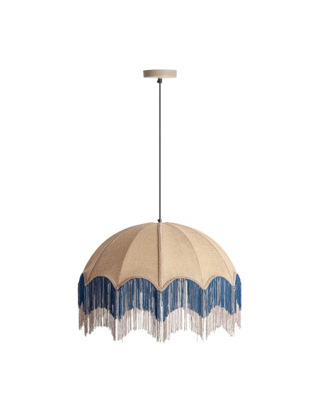 Lámpara Colgante de Yute Beige y Acrílico Azul – Vical Home