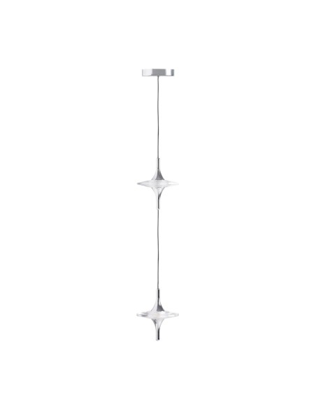 Lámpara Colgante de Cristal Transparente y Acero Plata – 150 cm Vical Home