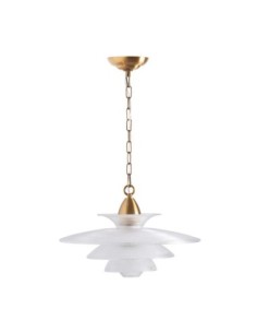 Lámpara de colgar en cristal transparente y acero dorado... 2