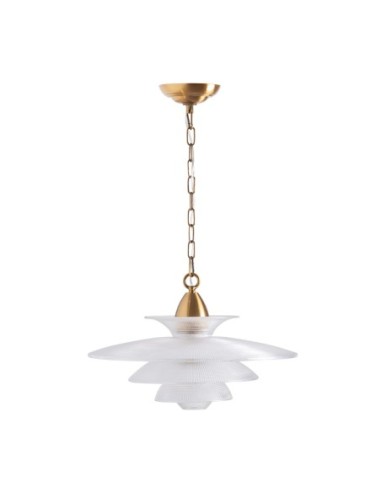 Lámpara de colgar en cristal transparente y...