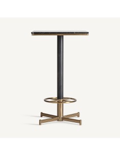 Mesa Bar Art Decó de Acero y Mármol Sintético – Vical Home