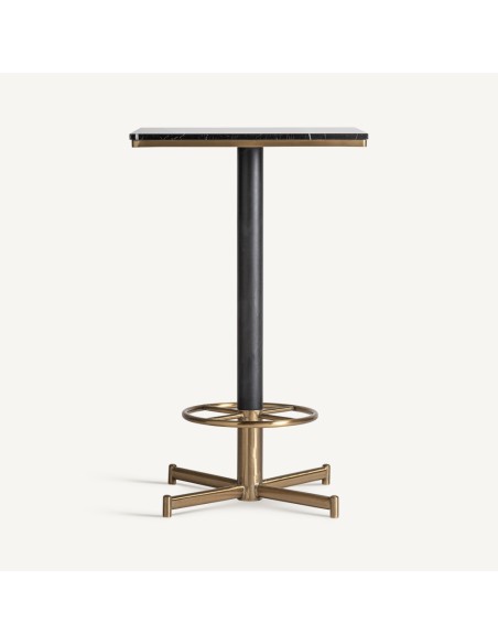 Mesa Bar Art Decó de Acero y Mármol Sintético – Vical Home