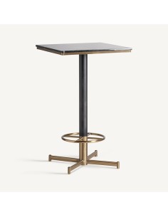 Mesa Bar Art Decó de Acero y Mármol Sintético – Vical Home 2