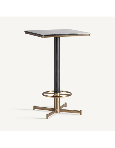 Mesa Bar Art Decó de Acero y Mármol Sintético –...