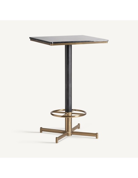 Mesa Bar Art Decó de Acero y Mármol Sintético – Vical Home